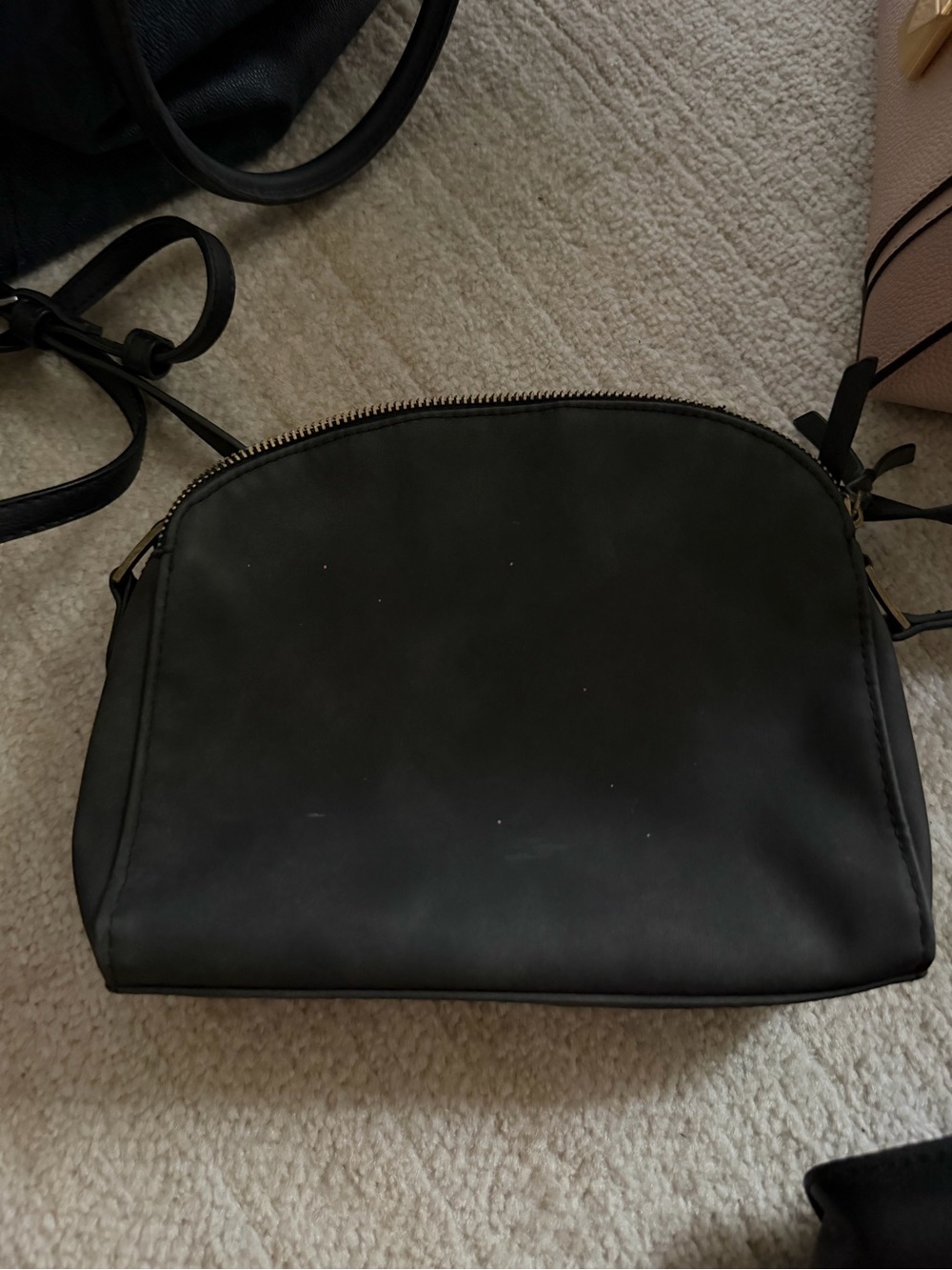 Target Black Crossbody Bag with Gold Zipper